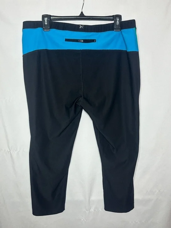 Xersion Black Athletic Capris with Blue & Teal Piping - Picture 2 of 6